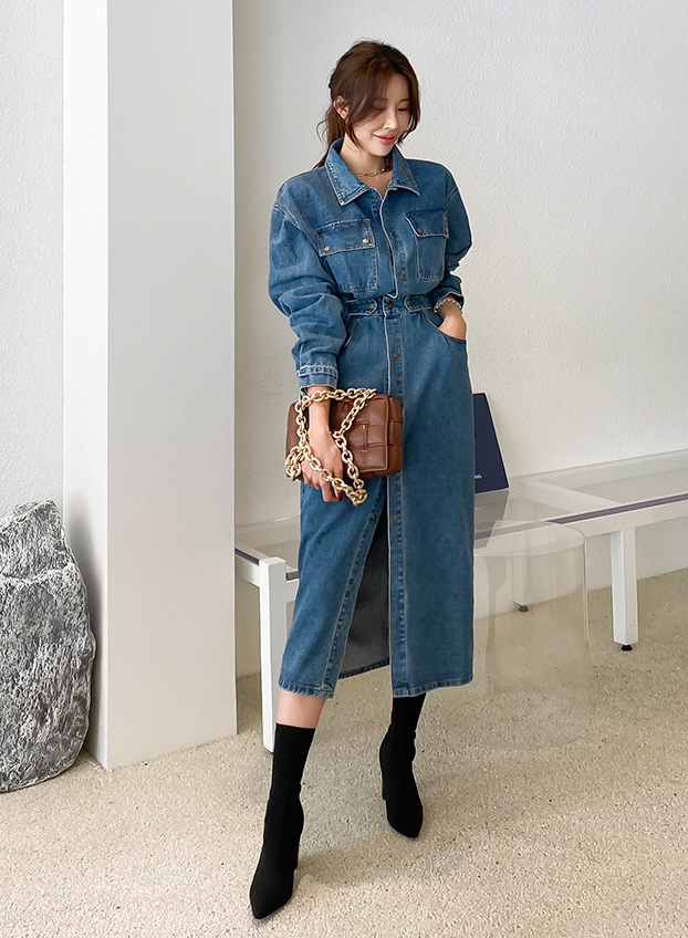 Janis Denim Dress - One Chic Store