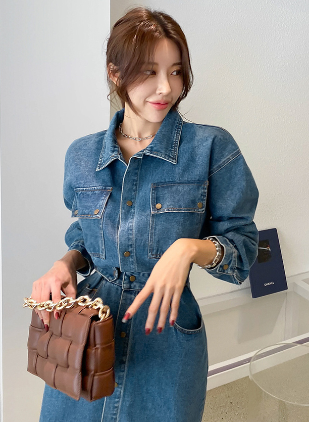 Janis Denim Dress - One Chic Store