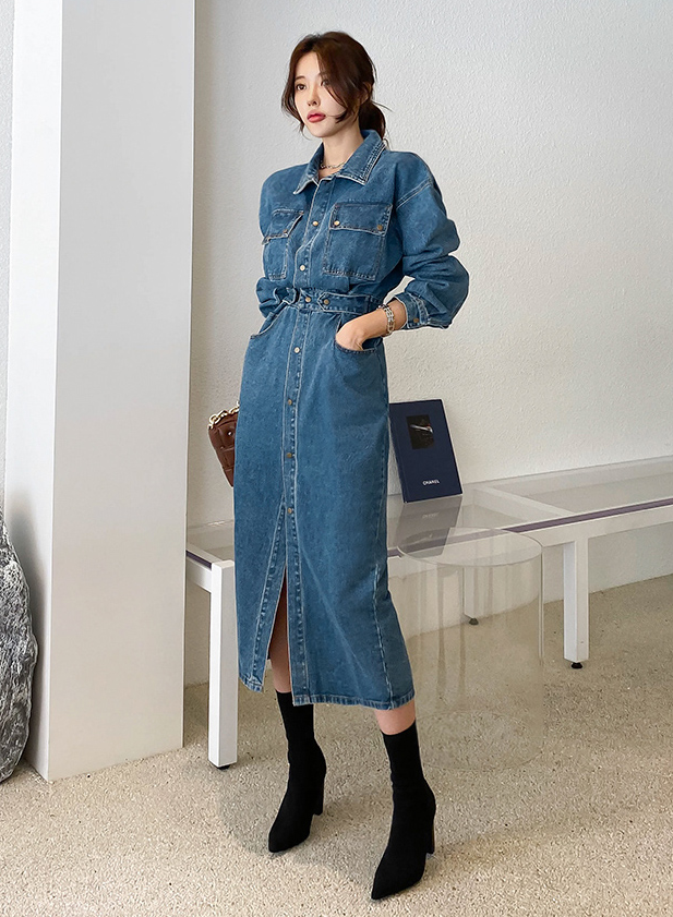 Janis Denim Dress - One Chic Store
