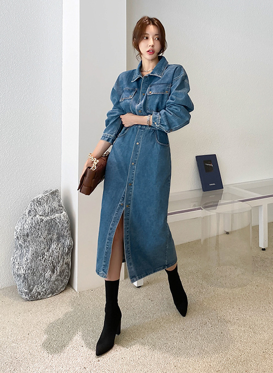 Janis Denim Dress - One Chic Store