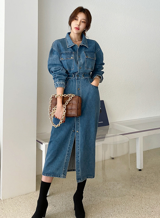 Janis Denim Dress - One Chic Store