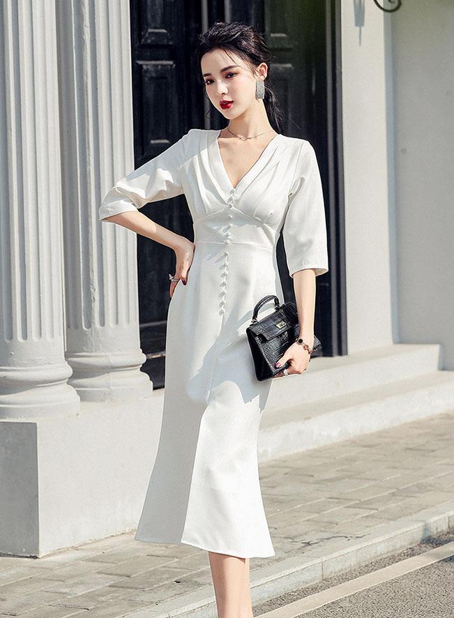 Geraldine White Dress - One Chic Store