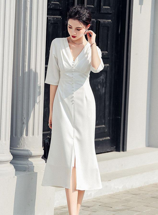 Geraldine White Dress - One Chic Store