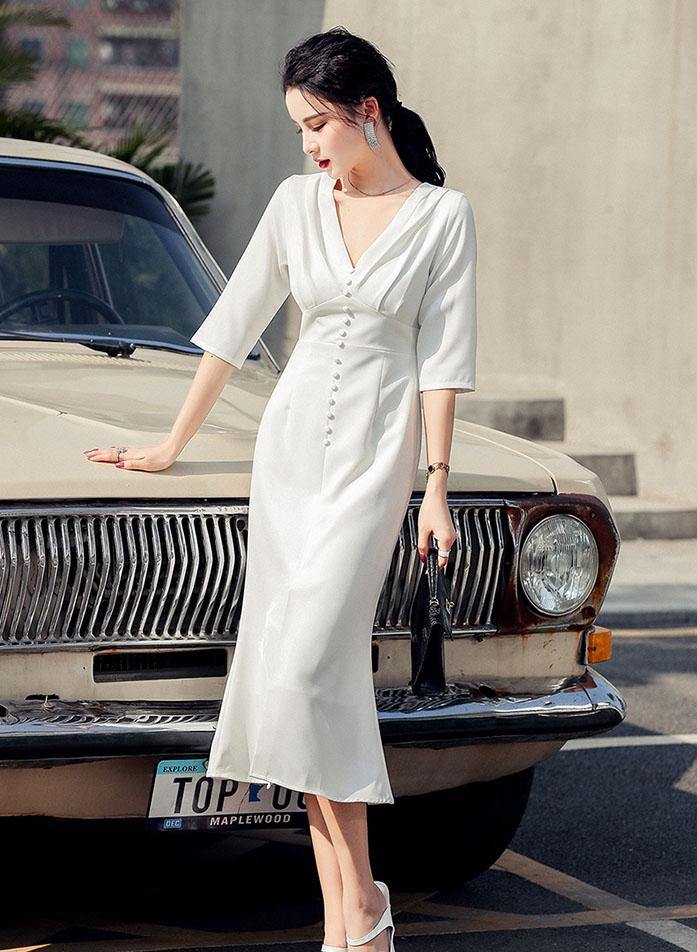 Geraldine White Dress - One Chic Store