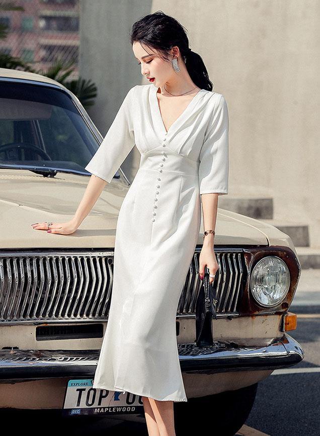 Geraldine White Dress - One Chic Store