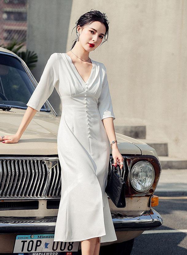 Geraldine White Dress - One Chic Store