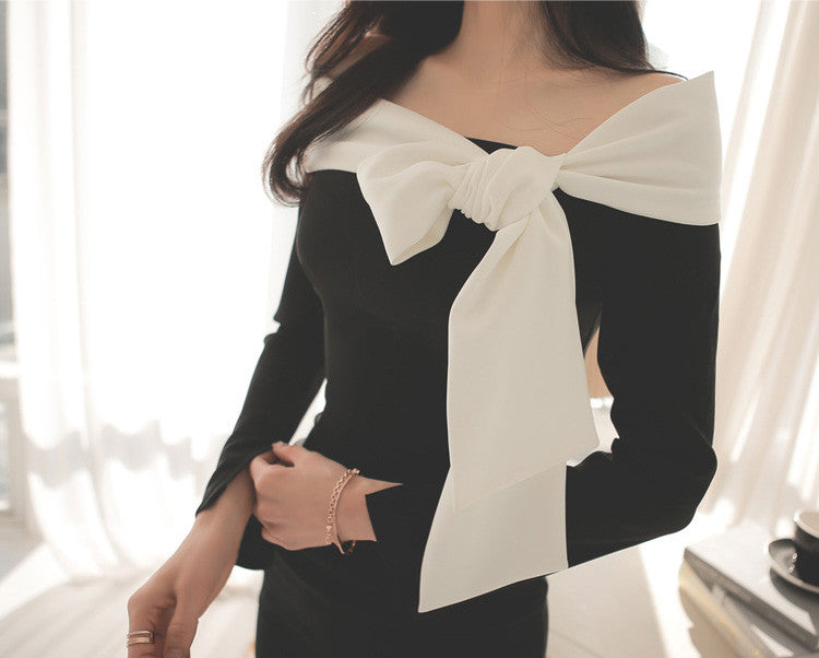 Marina Black Bow Dress - One Chic Store