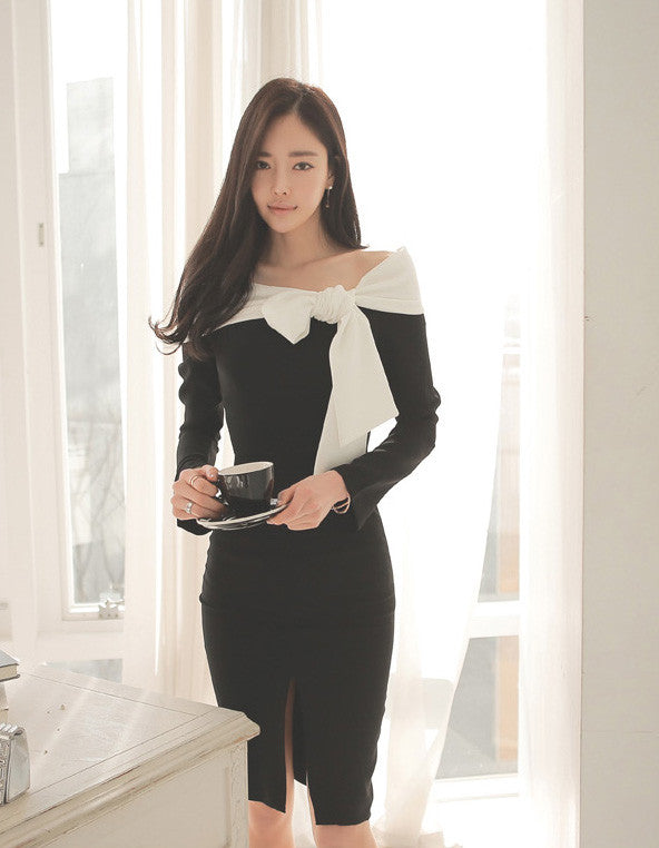 Marina Black Bow Dress - One Chic Store