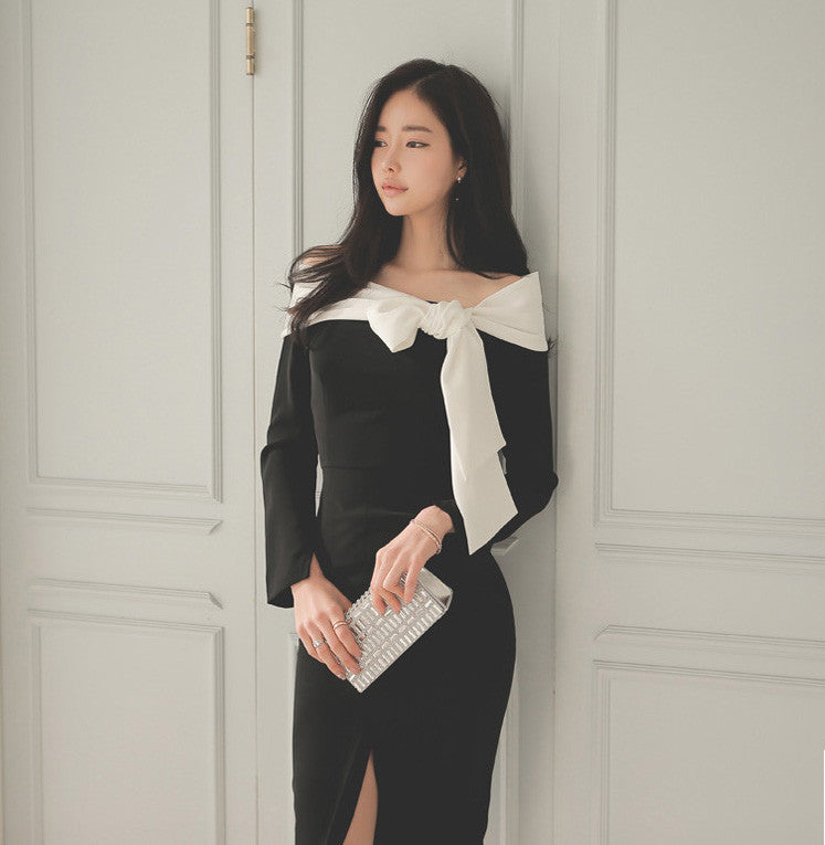 Marina Black Bow Dress - One Chic Store
