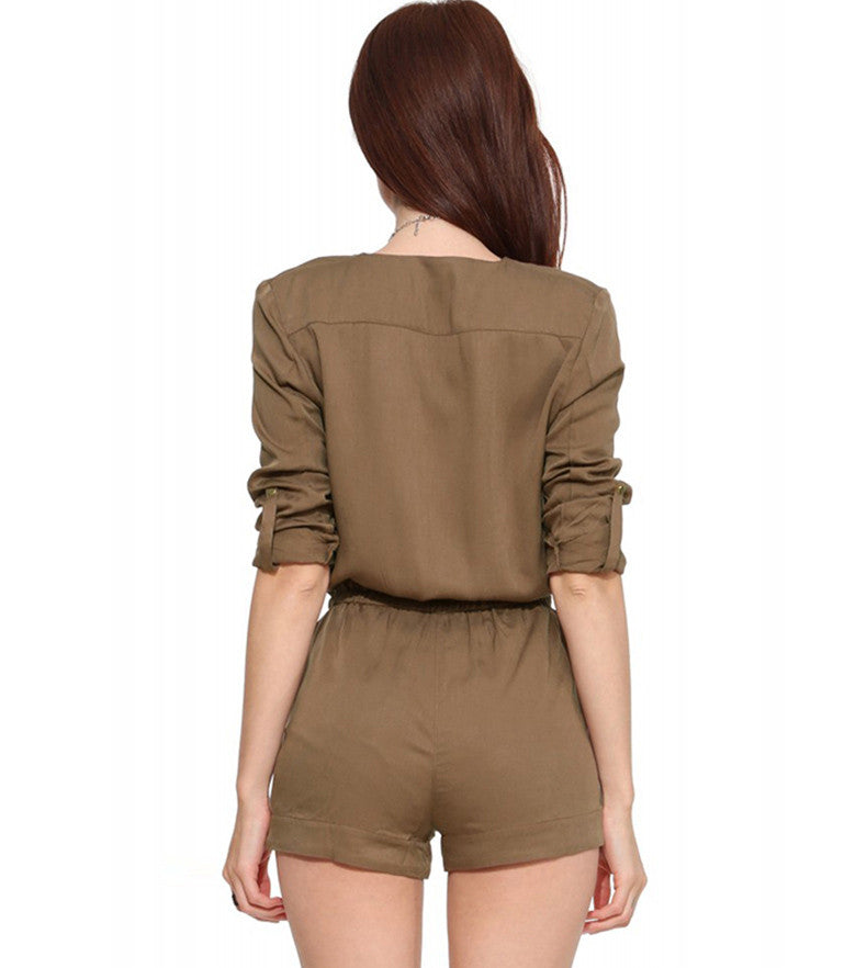 Denise Sleeved Romper - One Chic Store