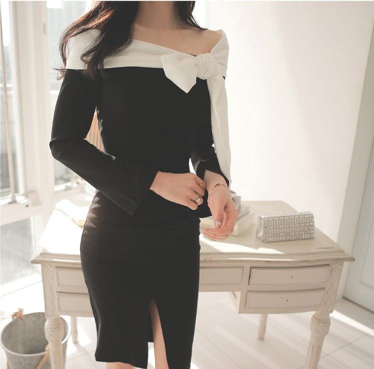 Marina Black Bow Dress - One Chic Store